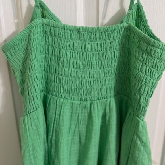 American Eagle Green Smocked Tiered Mini Sundress S - Picture 4 of 7